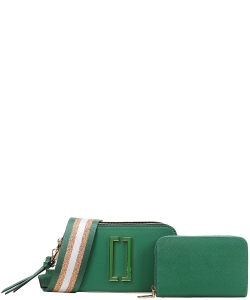Fashion Mini Crossbody Bag With Wallet Set MJ-8965A GREEN